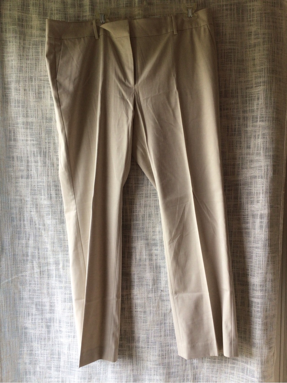 Ann Taylor Straight-Leg Dress Pants in Khaki